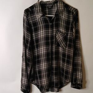 Black and White Plaid Men's Shirt